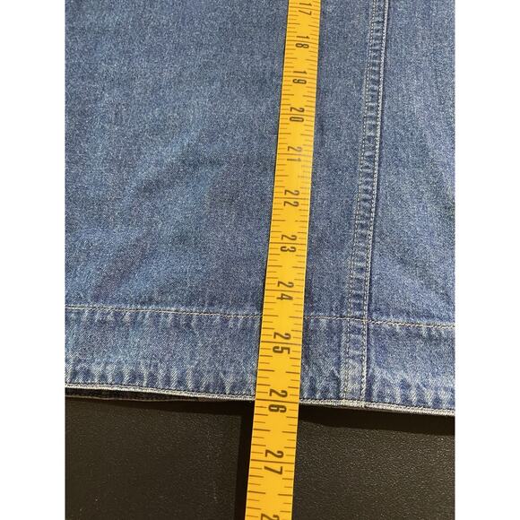 Vintage Bill Blass Womens 2X Denim Blue Jean Lightweight Animal Print Collar - Picture 5 of 7